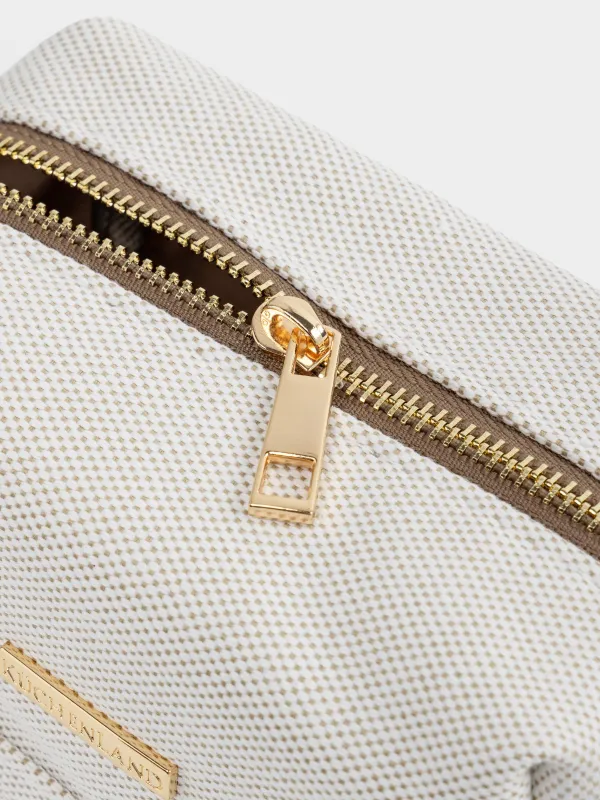 Cosmetic bag, 16x10 cm, polyester, beige, Canvas, image-4