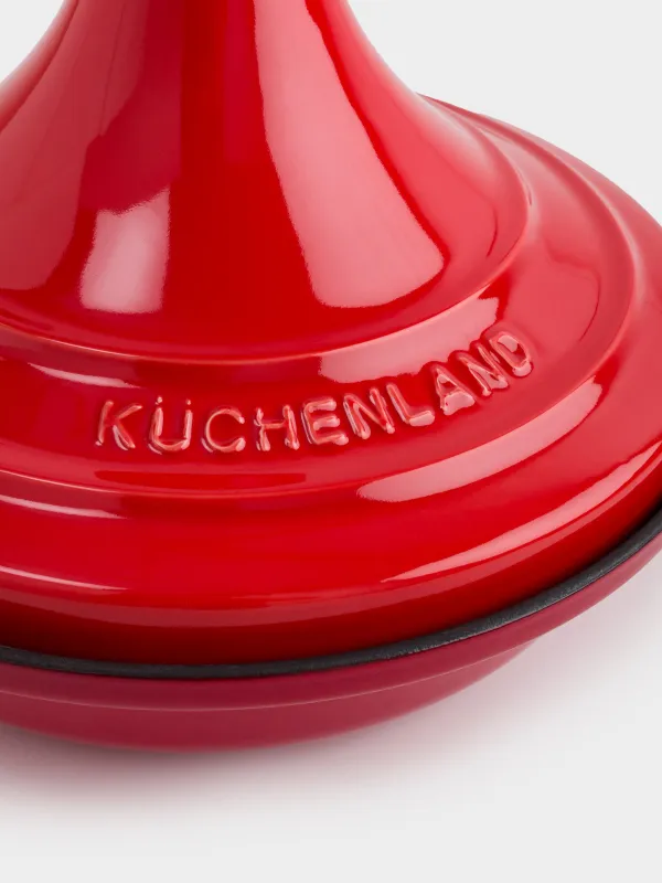 Tagine, 28 cm, with lid, cast iron / ceramic, Red, Bright, image-2