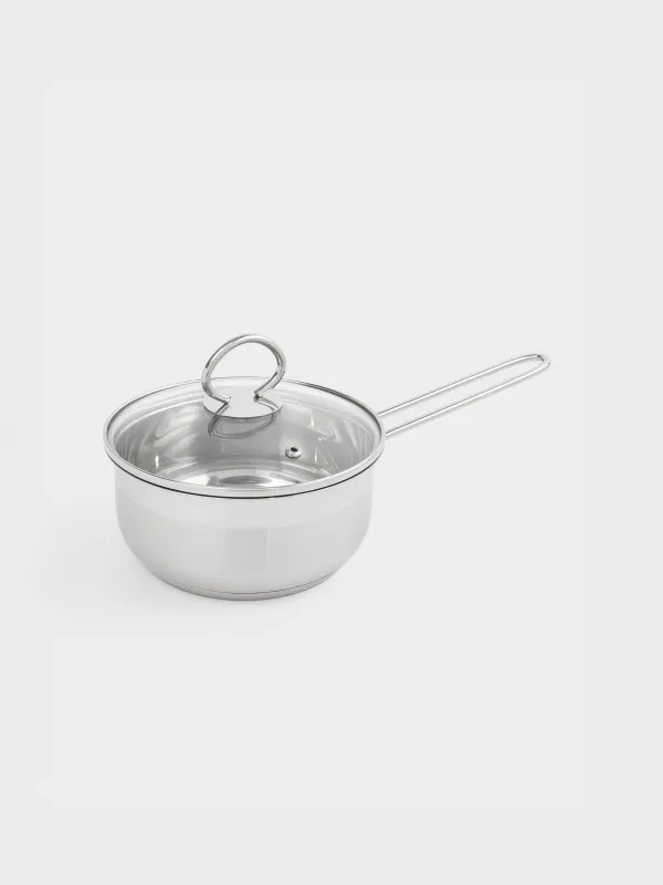 Saucepan, 16 cm, 1.4 l, with lid, steel / glass, Egoist lite, image-1