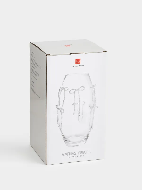 Flower vase, 30 cm, glass / plastic, Bows, Varieties pearl, image-3