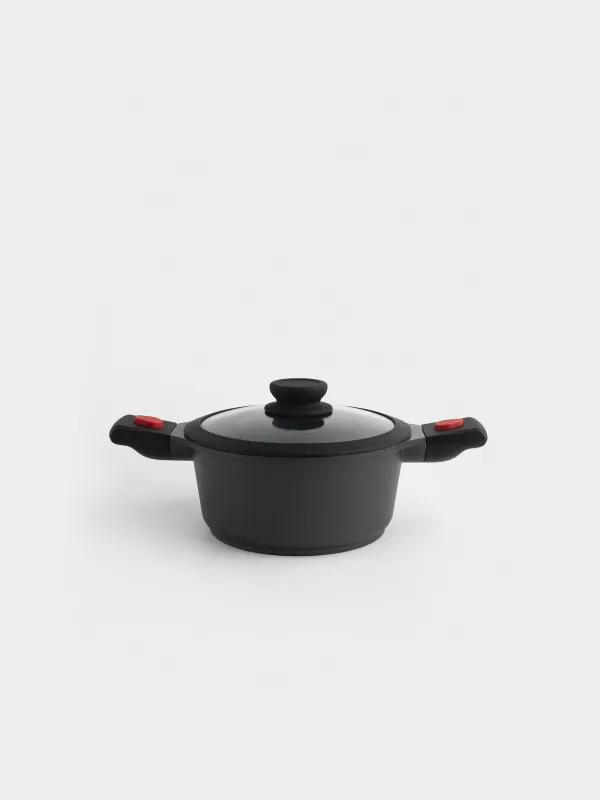 Pot, 20 cm, 2.5 l, with lid, removable handles, coated, aluminum, Solution Red 2, image-0