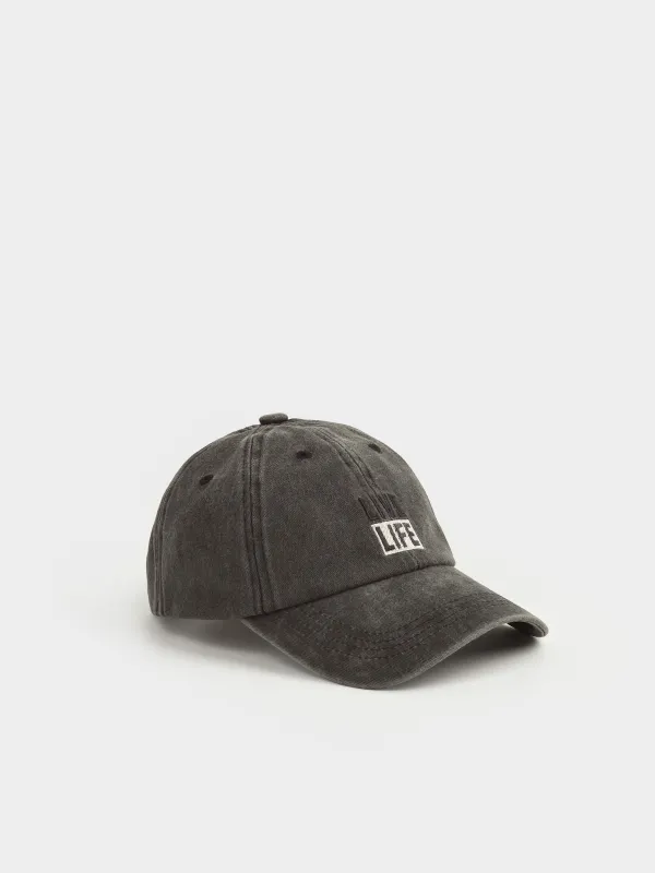 Baseball cap, 57 cm, single size, cotton, black, Live life, Shore, image-1