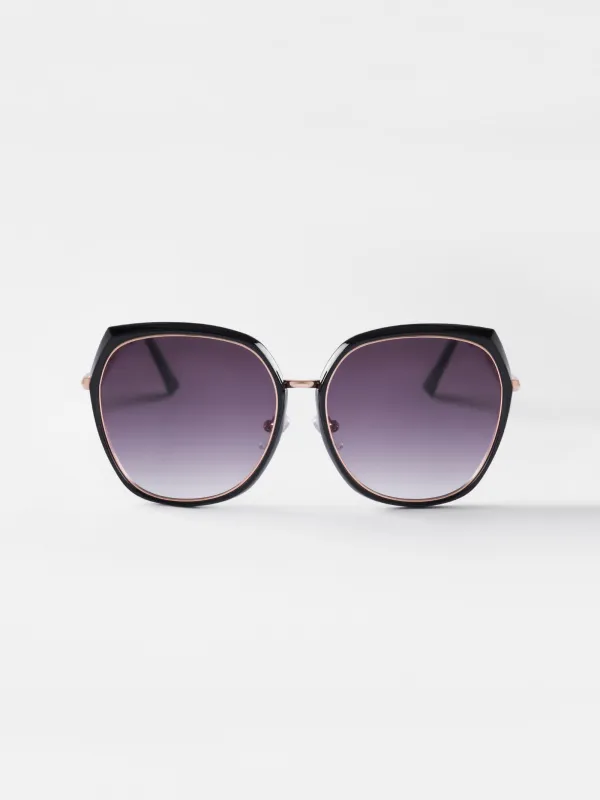 Sunglasses, plastic/metal, black, Grands, Geometric, image-0