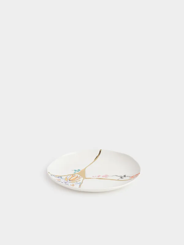 Snack plate, 21 cm, porcelain N, white and gold, Kintsugi, Kintsugi, image-2