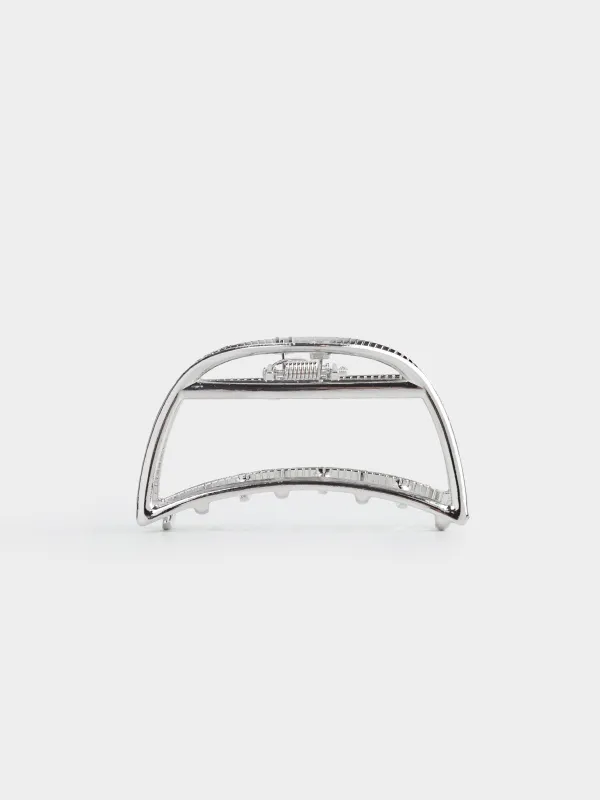 Hair clip, 7 cm, metal, silver, Crab, Fantastic, image-0