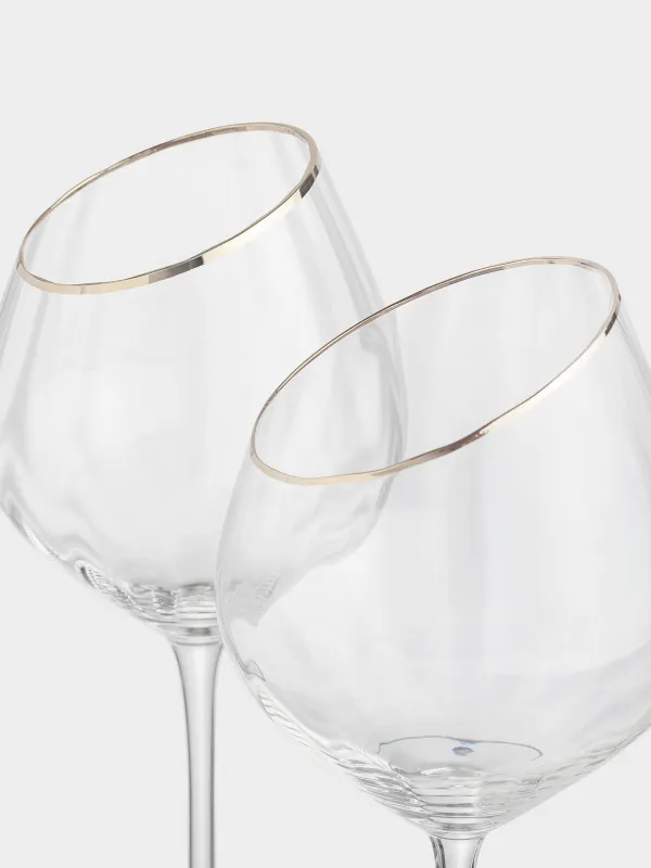 Drinking glass, 560 ml, 2 pcs, glass, with golden edging, Charm R gold, image-2