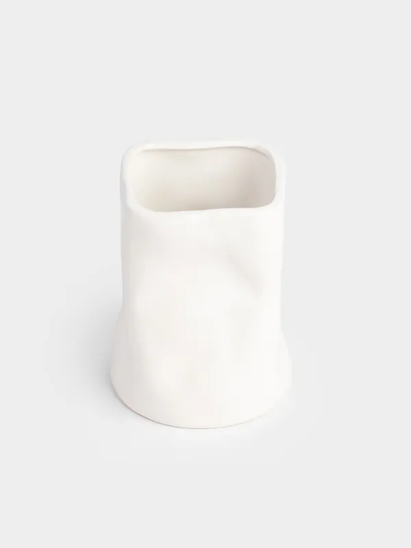 Kitchen accessories stand, 16 cm, ceramic, white, Crush, image-1