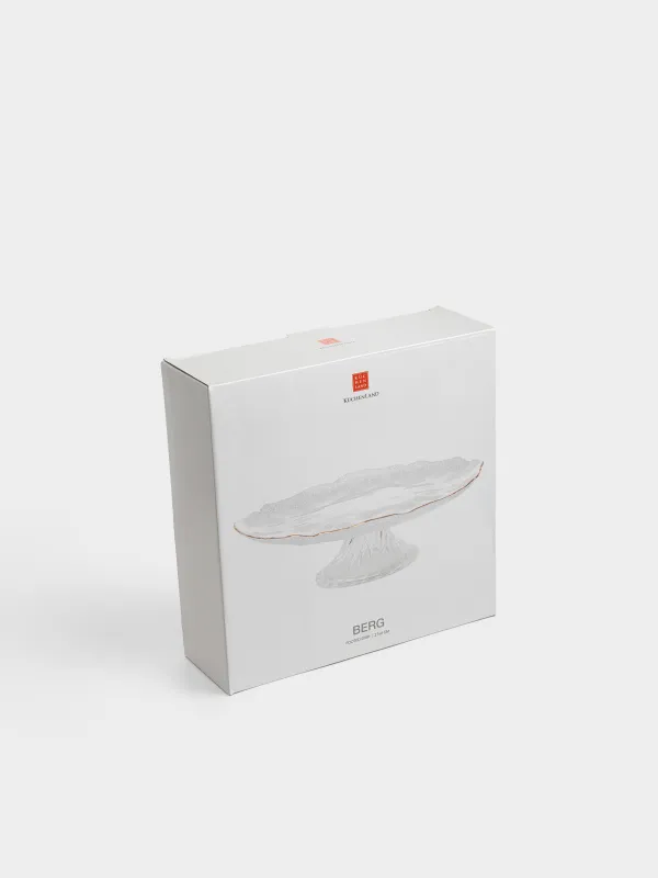 Dish on a leg, 27х8 cm, glass, with golden edging, Berg, image-5