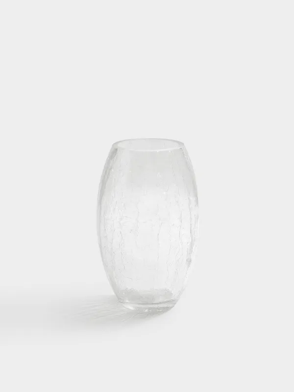 Flower vase, 24 cm, glass, Craquelure, Ice, image-0