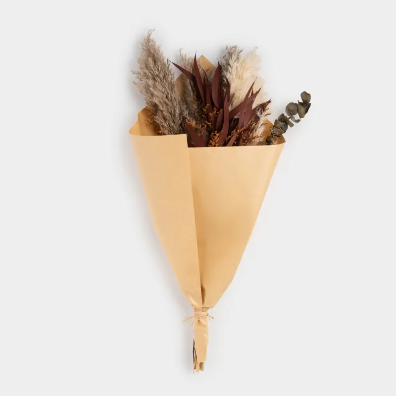 Decorative bouquet, 48 cm, dried flowers, Mixed grasses, Dried flower