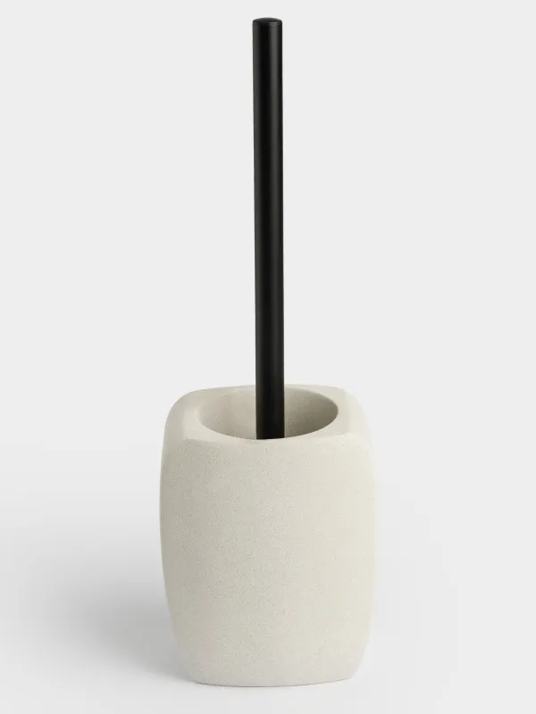 Toilet brush, 35 cm, with stand, rubber / cement, sand, Severe, image-2