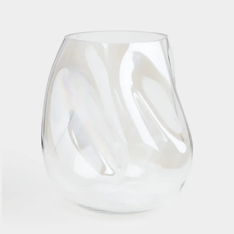Flower vase, 25 cm, glass, mother of pearl, Cascade
