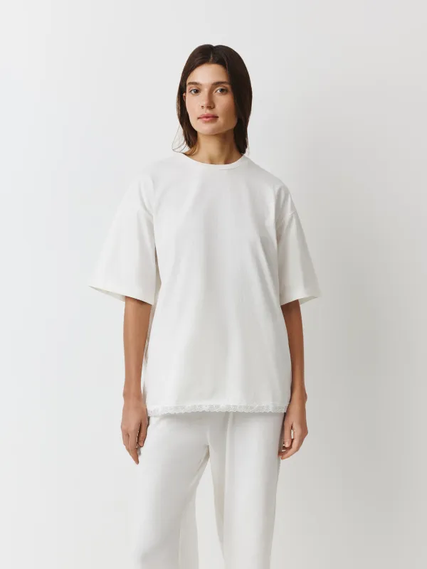 Women's T-shirt, homewear, size L, cotton, blue, Mirandea, image-2