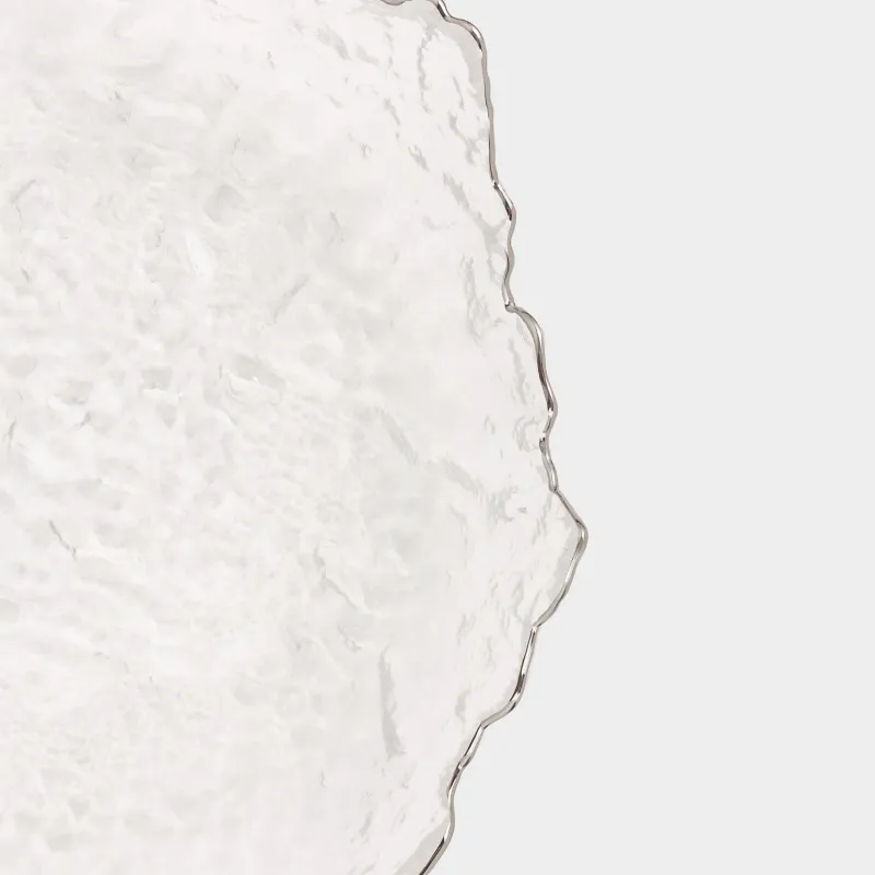 Dish, 25 cm, glass, with silver edging, Nautilus silver, image-5