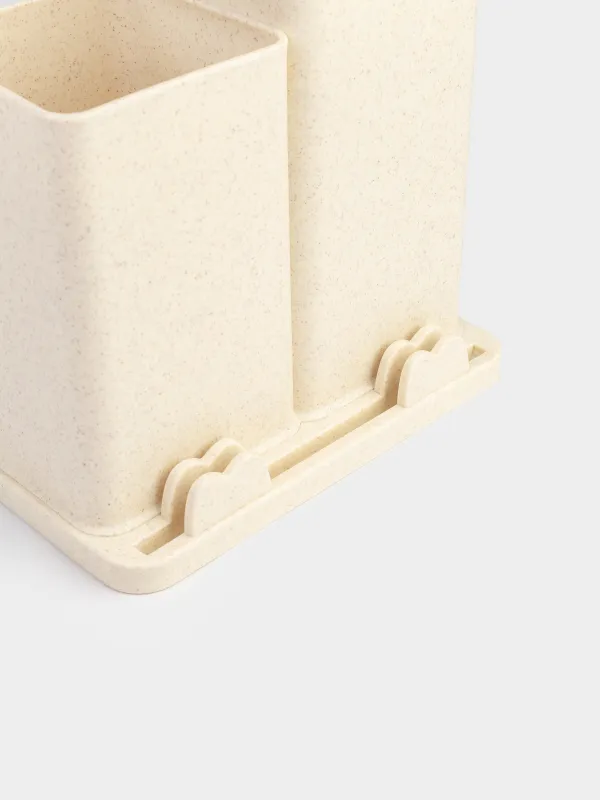 Stand for knives and kitchen accessories, 23 cm, 2 units, plastic, milk, Speck-light, image-3