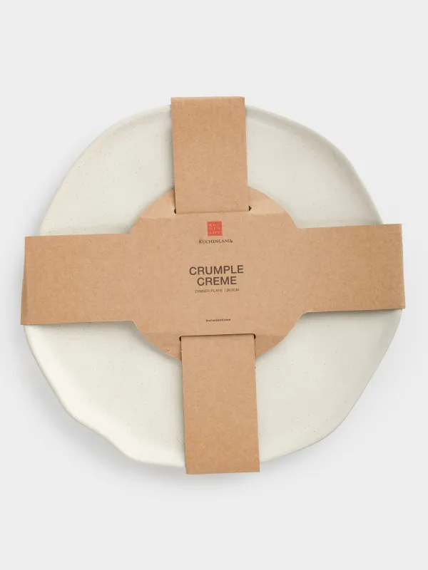 Dinner plate, 27 cm, ceramic, milky, Crumpled effect, Crumple creme, image-6