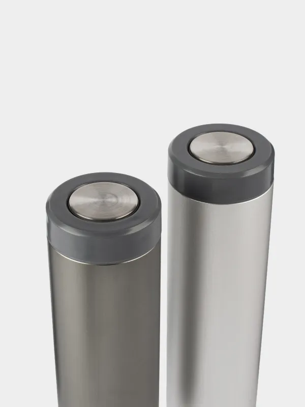 Spice mill, 22 cm, 2 pcs, electric, metal / plastic, LED B, Grey, Piquant, image-3