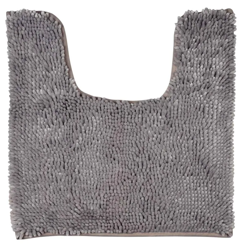 Bathroom mat, 50x80 / 50x50 cm, 2 pcs, Anti-slip, Polyester, Grey, Fluffy, image-2