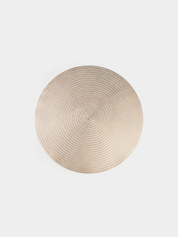 Placemat, 38 cm, PVC, round, golden, Azhur, image-0