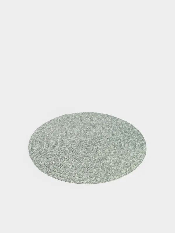 Placemat, 38 cm, polyester, round, menthol, Ring mix, image-1