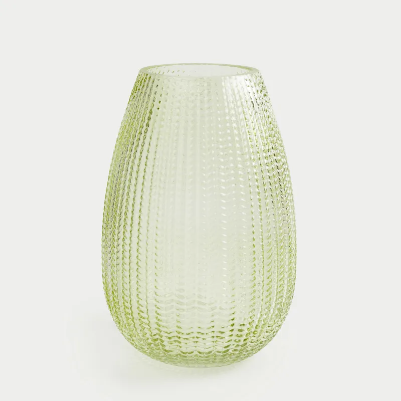 Flower vase, 26 cm, glass, green, Fantasy, image-0