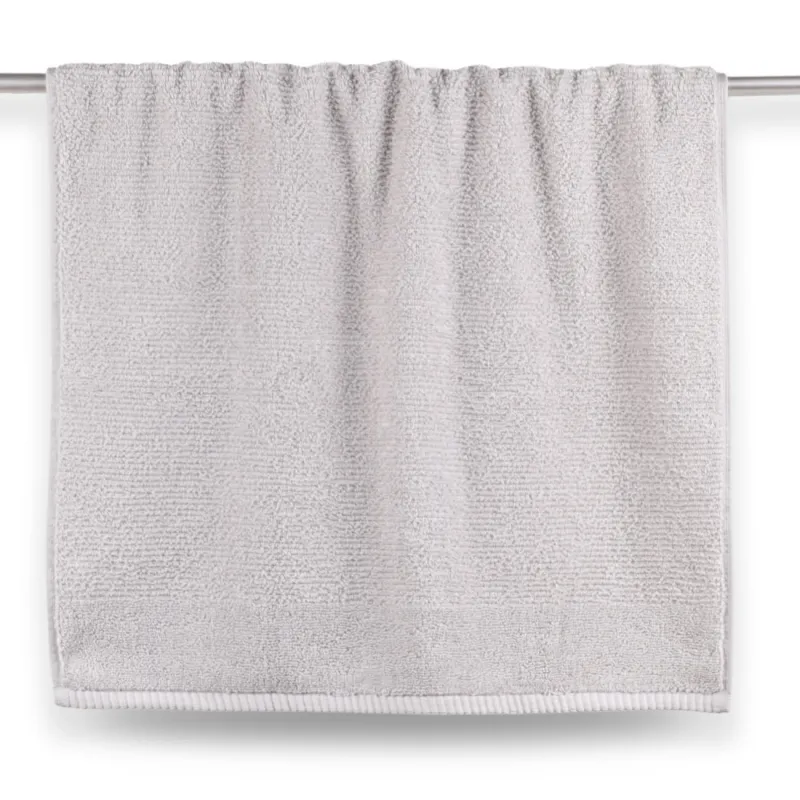 Towel, 50x90 cm, cotton, light grey, Terry cotton, image-2