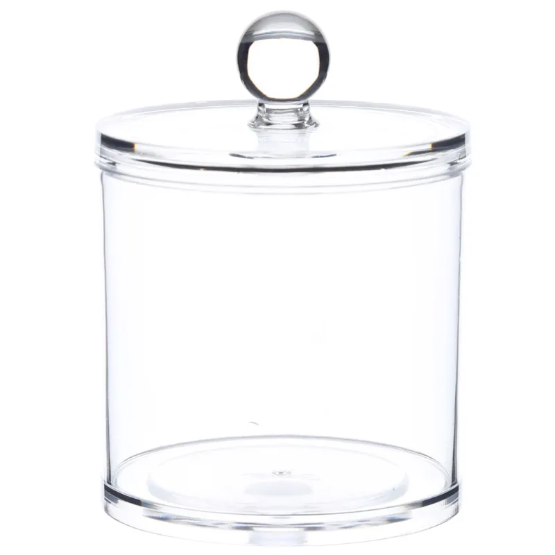 Container for cotton pads / sticks, 10x13 cm, with lid, plastic, Basic