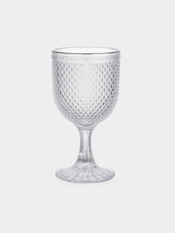 Drinking goblet glass, 300 ml, 2 pcs, glass R, with silver edging, Verona silver, image-4