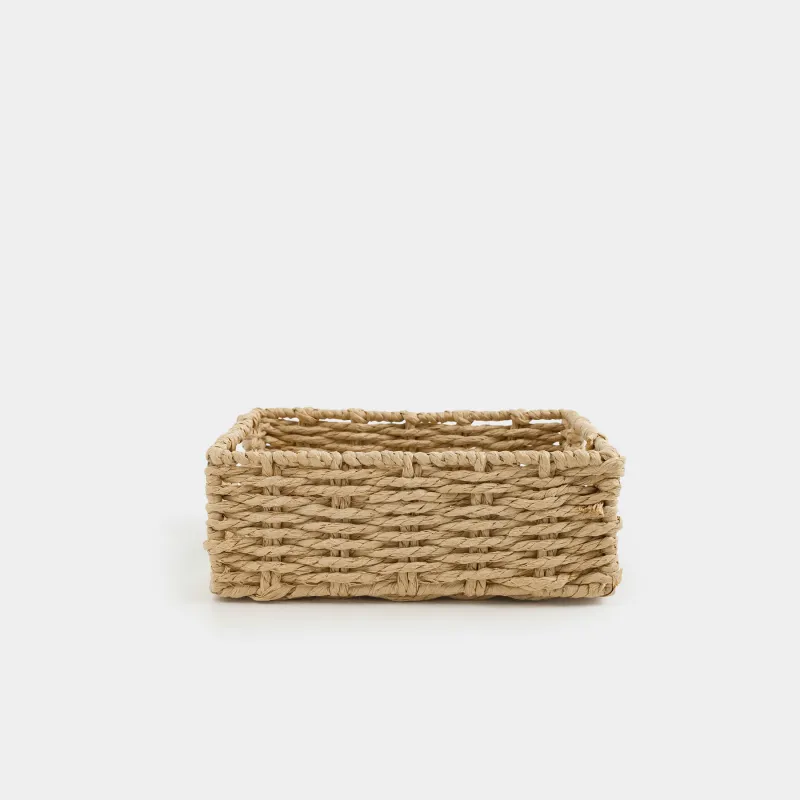 Napkin basket, 18x18 cm, braided, cellulose, Square, Braided