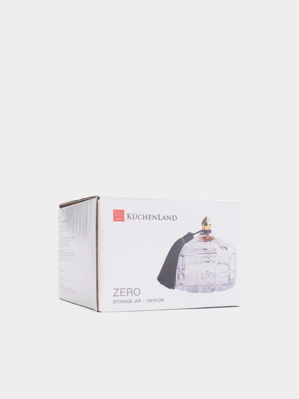 Storage container, 10x10 cm, 240 ml, with brush, glass R / viscose, Zero, image-5