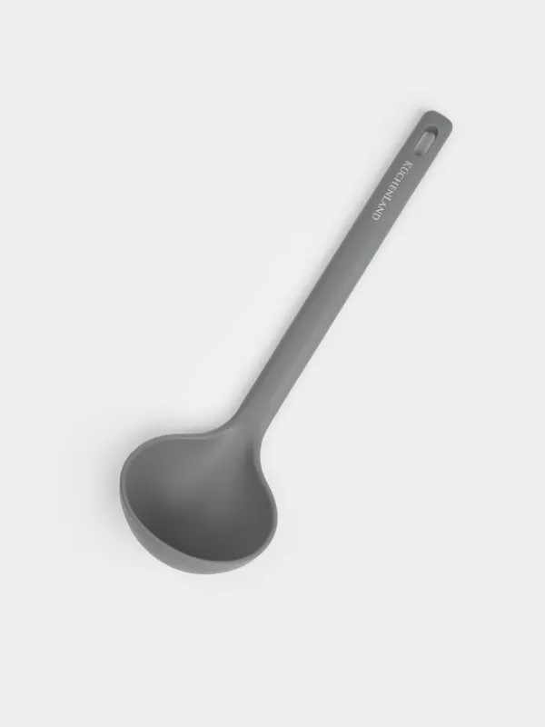 Ladle, 30 cm, silicone, grey, Grey steel, image-1