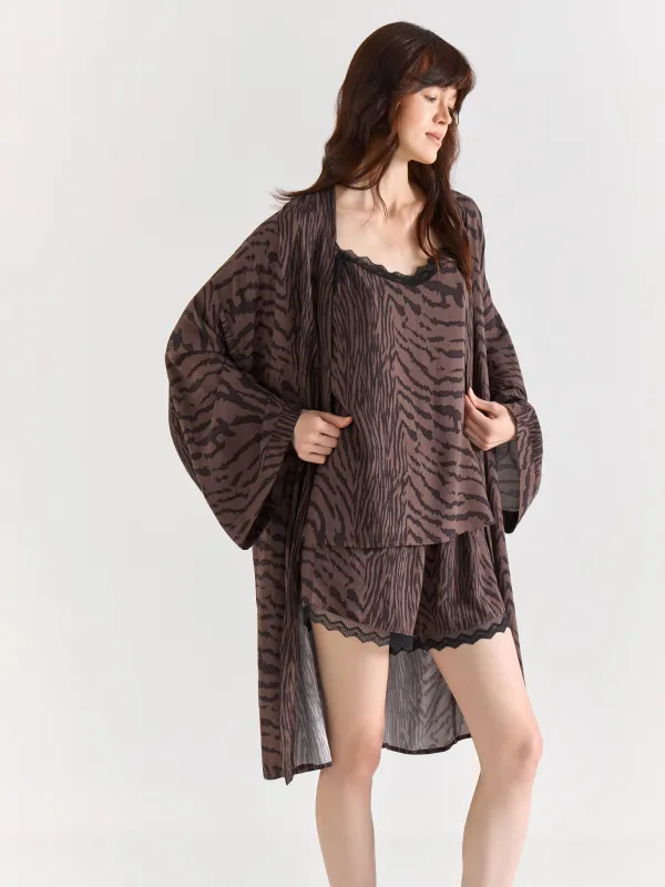 Women's top, homewear, size S, straps, lace, viscose, black and white, Zefina, image-6