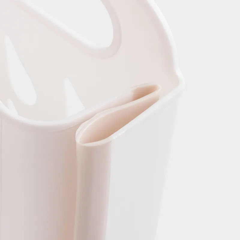 Laundry basket, 18x27x39 cm, folding, plastic / rubber, beige-pink, Foldaway, image-5