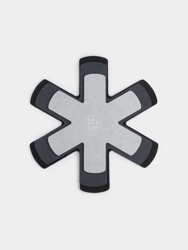 Set of protectors for frying pans, 3 pcs, 38/34/27 cm, felt, gray, Assist, image-0