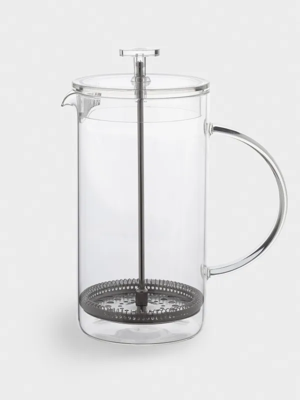 French press, 1 l, glass B / steel, Clear, image-0