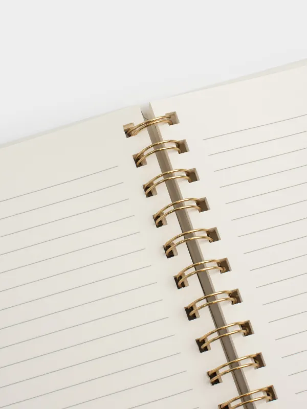 Notebook, with pen, 15x20 cm, 80 l, on rings, polyurethane, ecru, Stationery gold, image-4