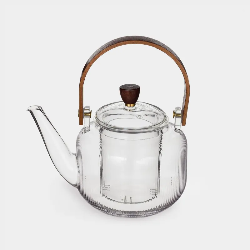 Teapot, 700 ml, glass B / wood, Ribby