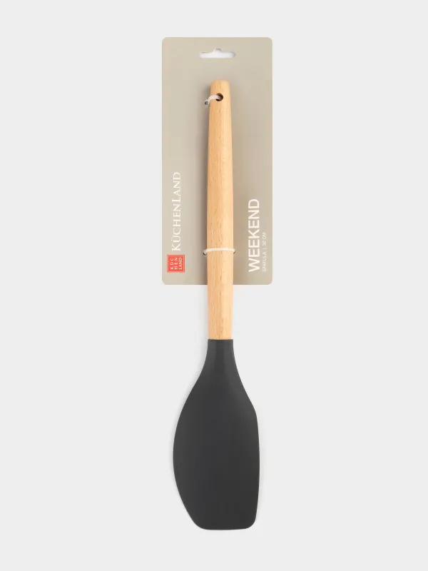 Spatula, 31 cm, silicone / wood, gray, Weekend, image-3