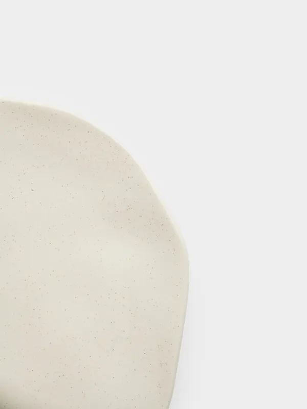 Snack plate, 23 cm, ceramic, milky, Crumpled effect, Crumple creme, image-1