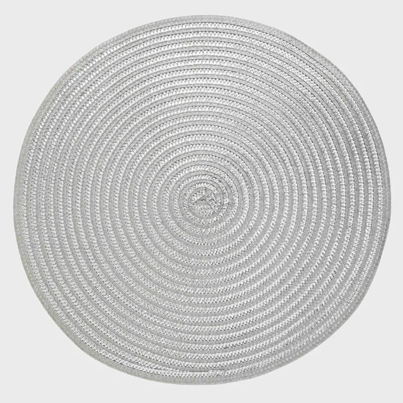 Placemat, 38 cm, polypropylene, round, silver, Circle