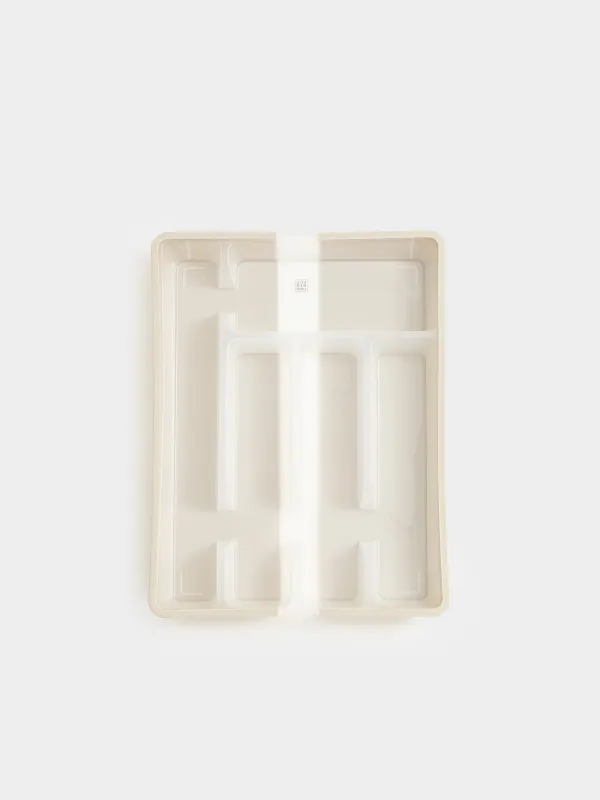Cutlery tray, 37x27 cm, 7 units, sliding, plastic, white-gray, Keeping, image-0