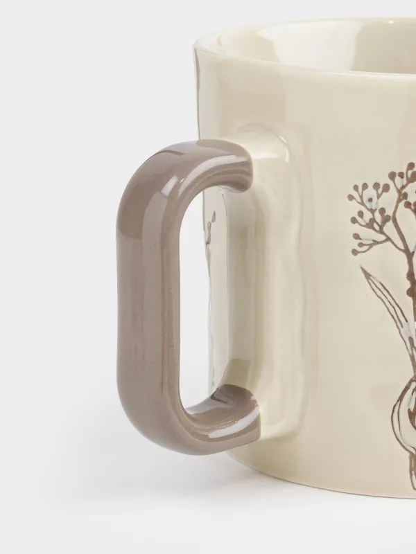 Mug, 450 ml, porcelain N, beige, DESIGN, Light frost, image-2
