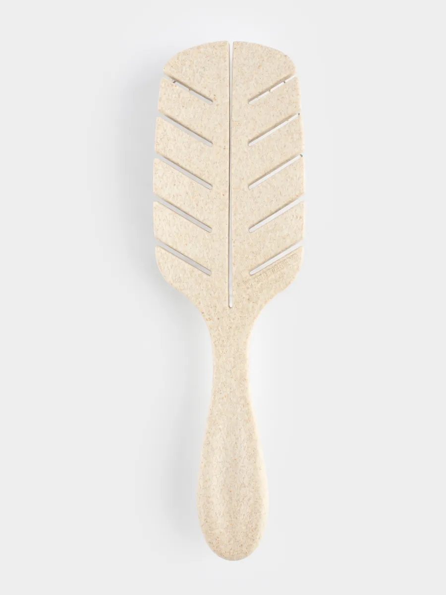 Hair massage comb, 23 cm, vegetable fiber / plastic, beige, Demo, image-1