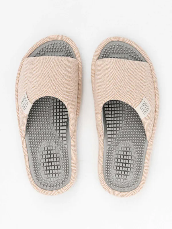 Women's slippers, home, p. 36-37, polyester / rubber, beige, Lint, image-2