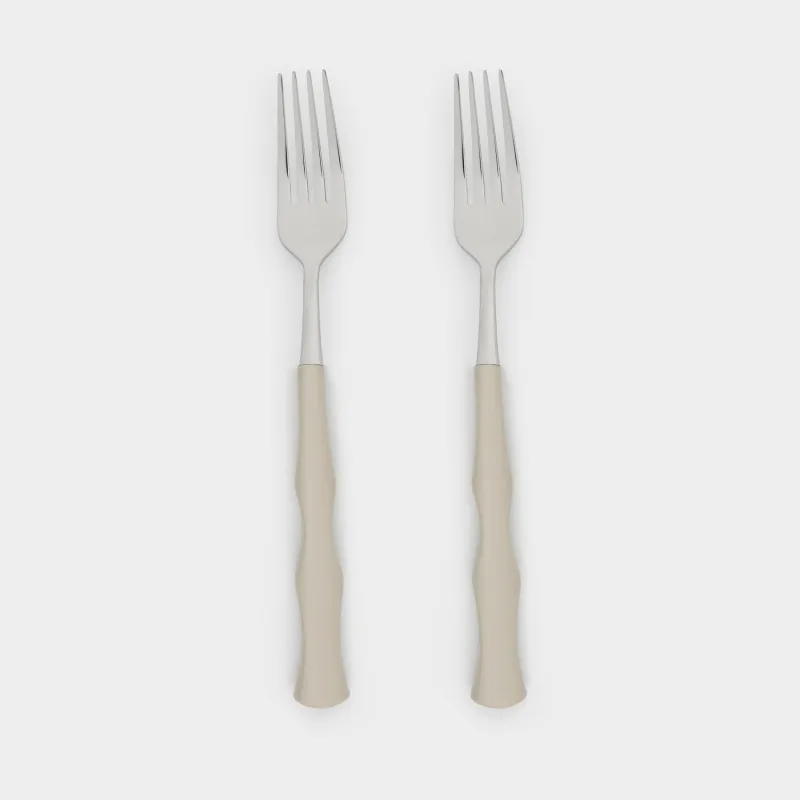 Dining fork, 2 pcs, steel / plastic, beige, Bends, Toronto