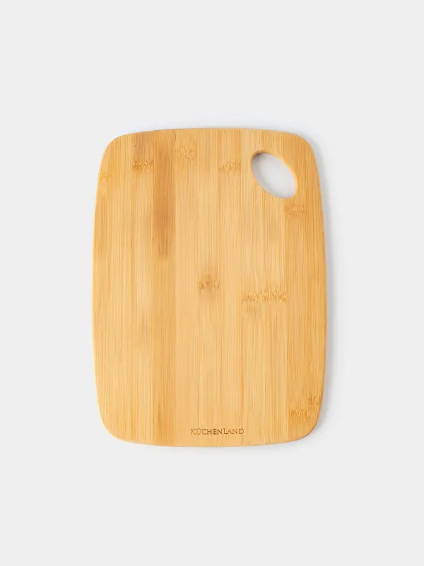 Cutting board, 30х22 cm, rectangular, rounded, bamboo, Bamboo, image-0