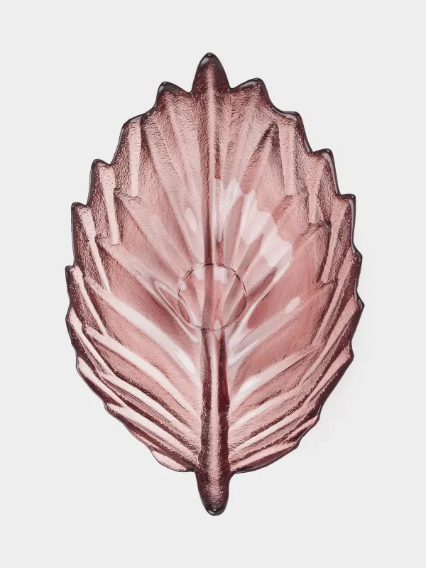 Fruit bowl, 28x15 cm, glass, color, Leaf, Curvy, image-3