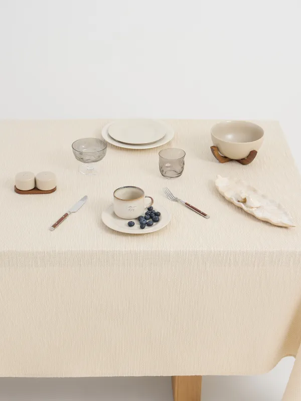 Tablecloth, 170x250 cm, cotton, beige, Matting, Gunny lurex, image-1