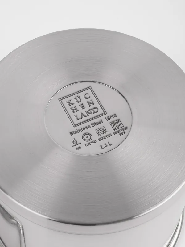 Pot, 16 cm, 2.4 l, with lid, Silver Stone, image-7