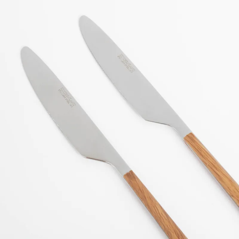 Table knife, 2 pcs, steel/plastic, brown, Prague, image-2